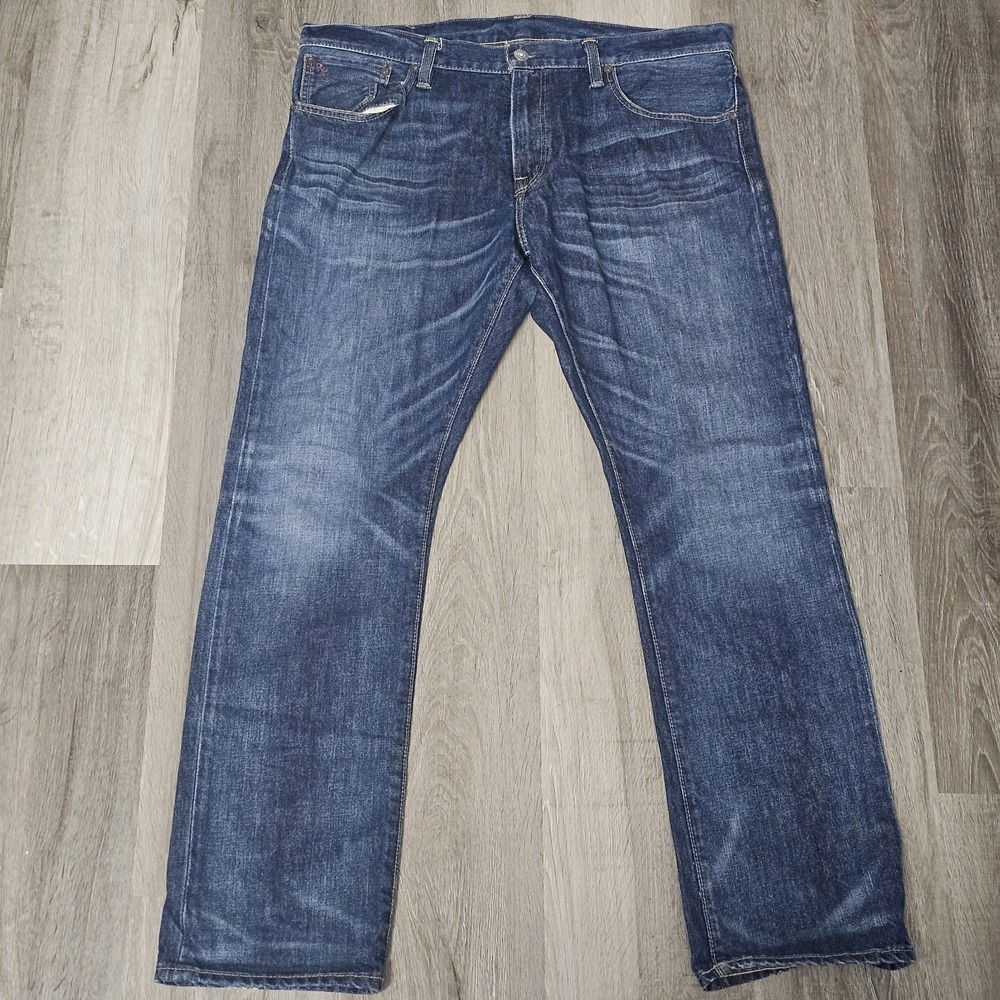 Polo Ralph Lauren Varick Slim Straight Jeans Men's 38 x 31 Dark Blue Wash Cotton